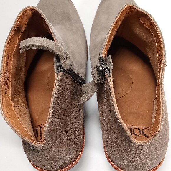 Sofft Tilton Booties Women Size 8 Leather Suede Gray Bronze Side Zip SF0021808 - Picture 7 of 13